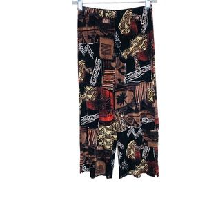 Chico’s Travelers Wide Leg Crop Pants Size Small Stretch Geometric Cruise Vacay